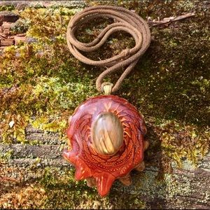 Labradorite (Medium) Third Eye Pinecone Necklace